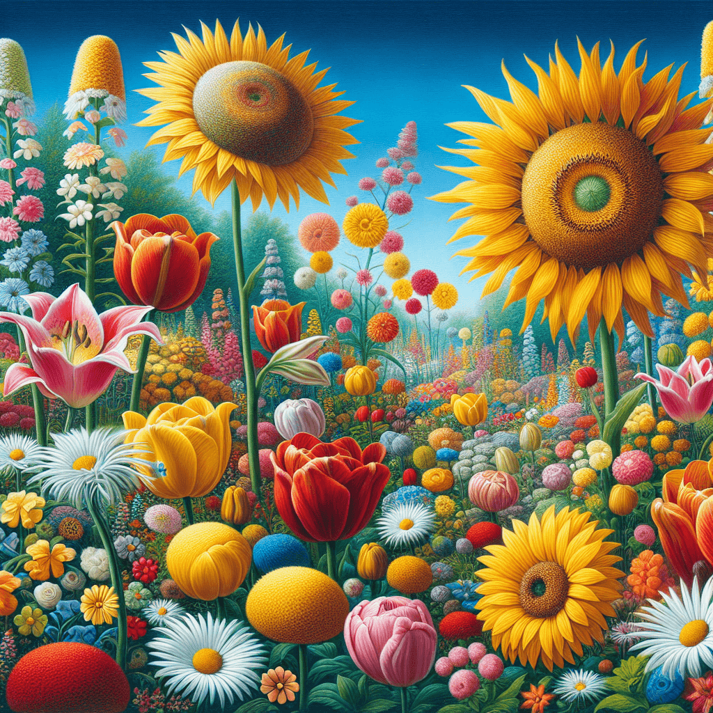 Cheerful Garden Blossoms Paint By Number