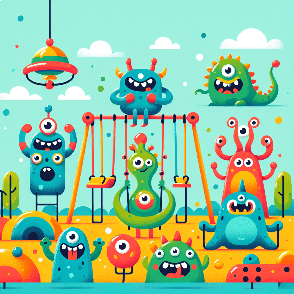 Silly Monster Playground DIY Paint By Numbers