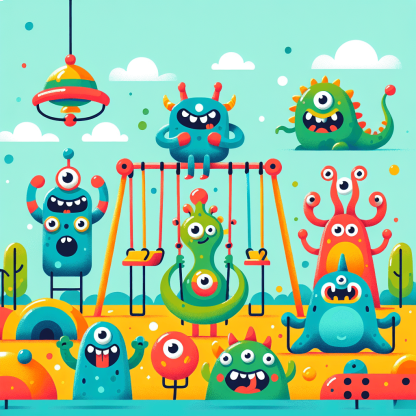 Silly Monster Playground DIY Paint By Numbers