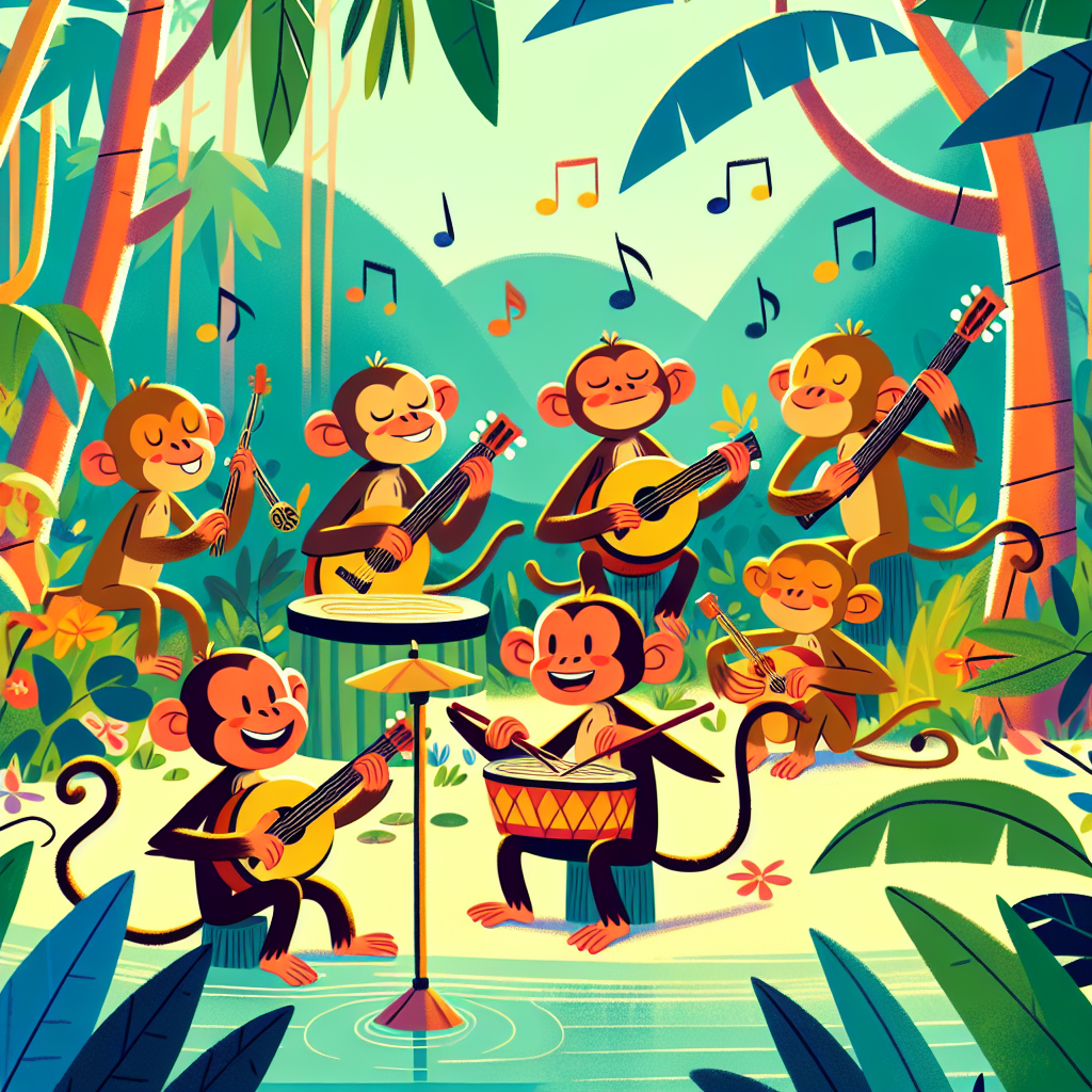 Musical Monkey Band Paint By Numbers