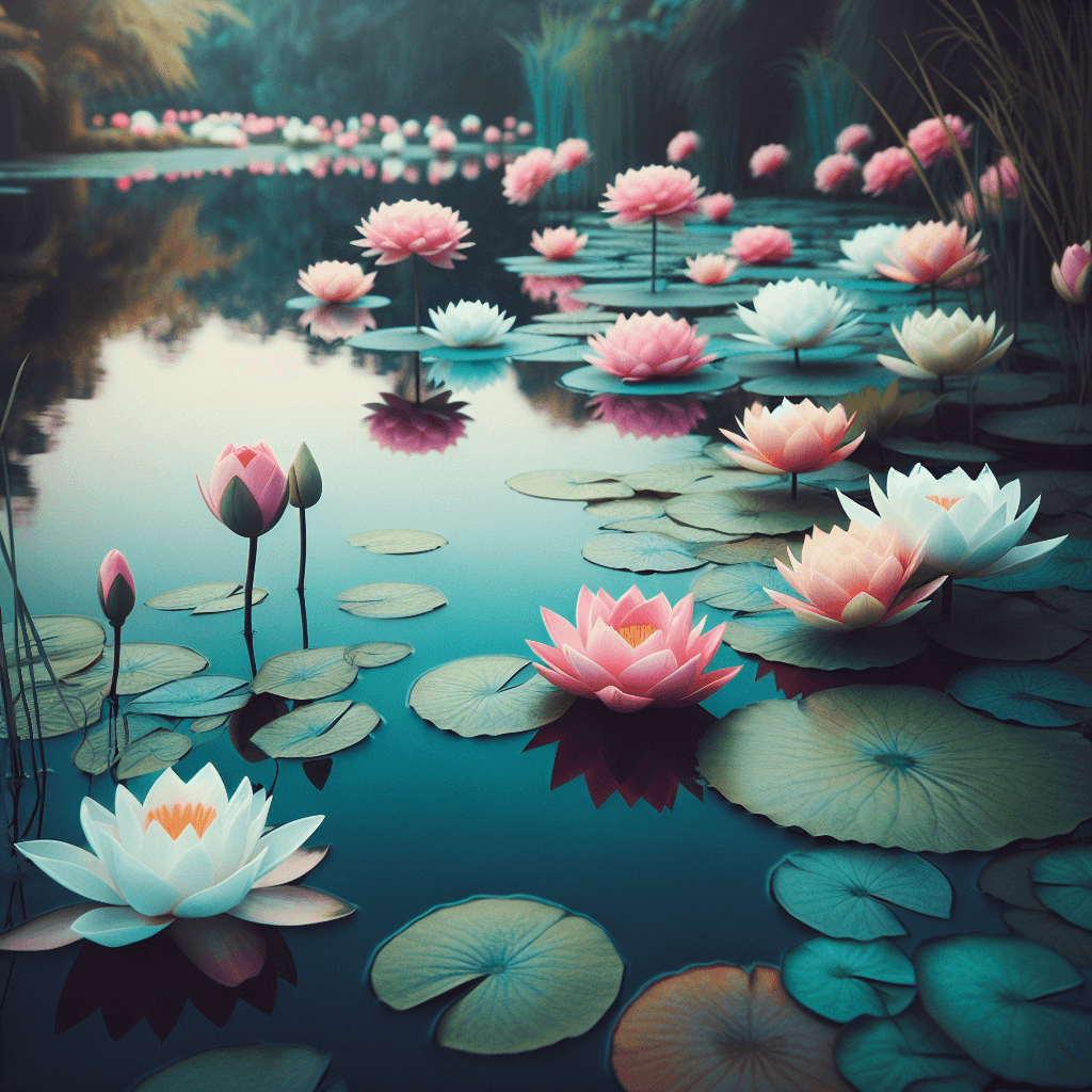 Pondside Lotus Harmony Paint By Numbers Art