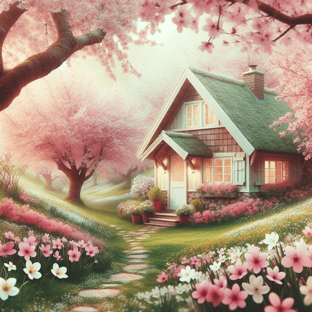 Springtime Cottage Retreat Number Painting