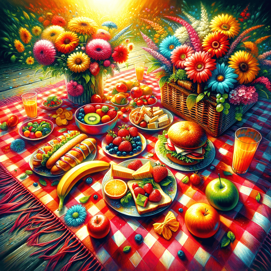 Cheerful Garden Picnic Painting Number Kit