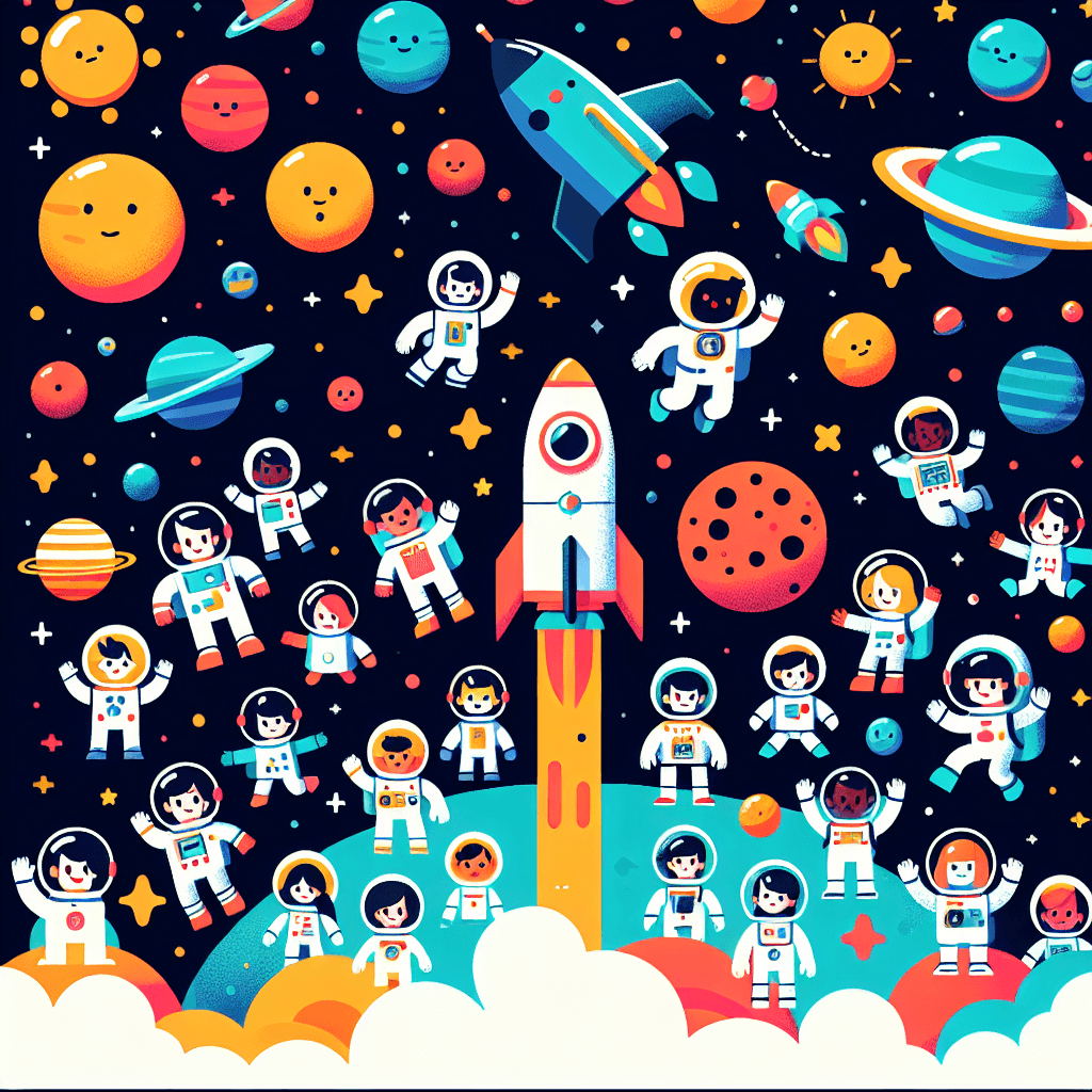 Exploring Space With Rockets Paint By Color