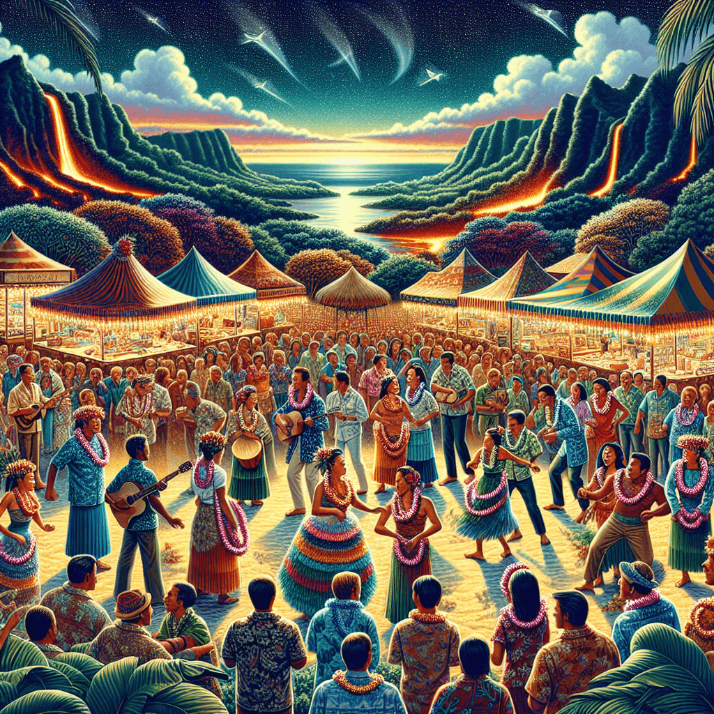 Pahoa Lava Lights Festival - United States Number Painting