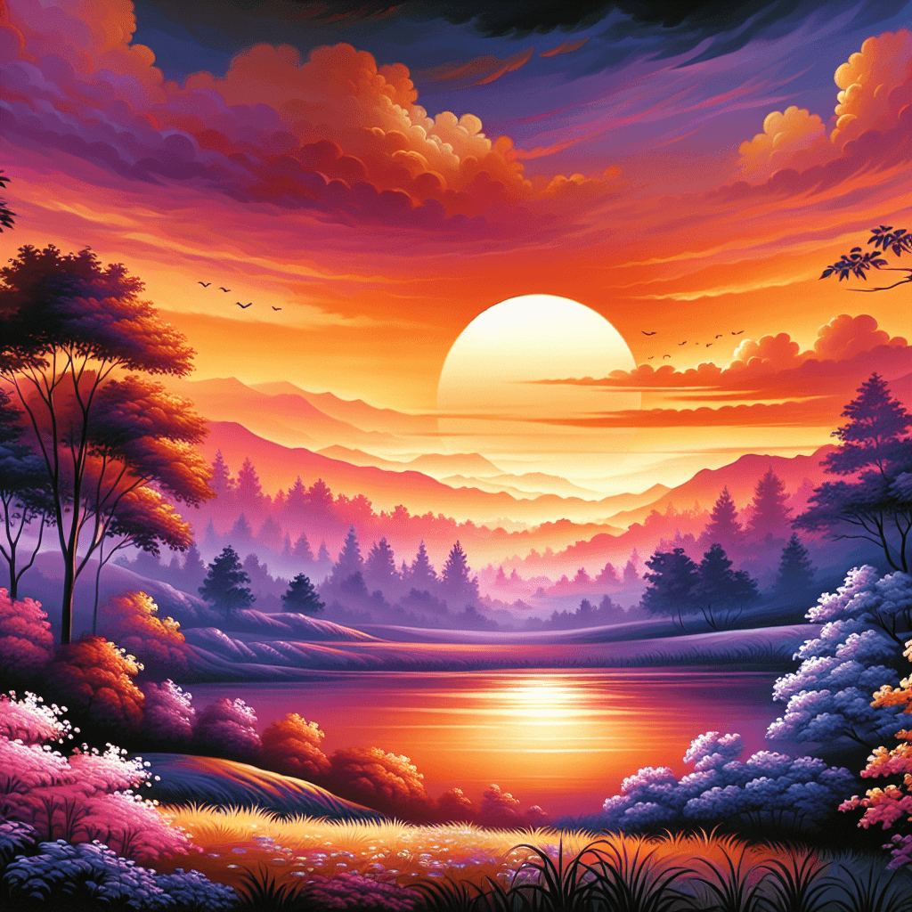 Twilight Symphony Landscape Numbered Painting Kits