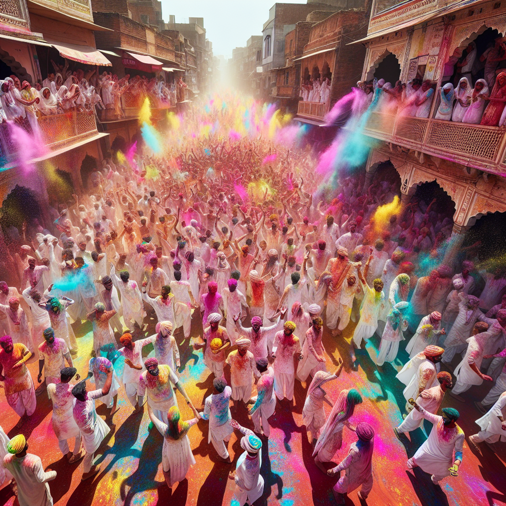 Holi Festival Of Colors - Mathura, India Numbered Painting Kits
