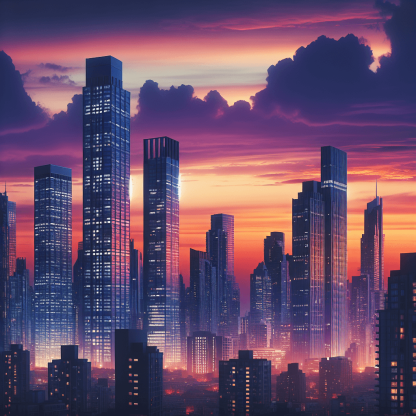 Urban Skyline Silhouette DIY Paint By Numbers
