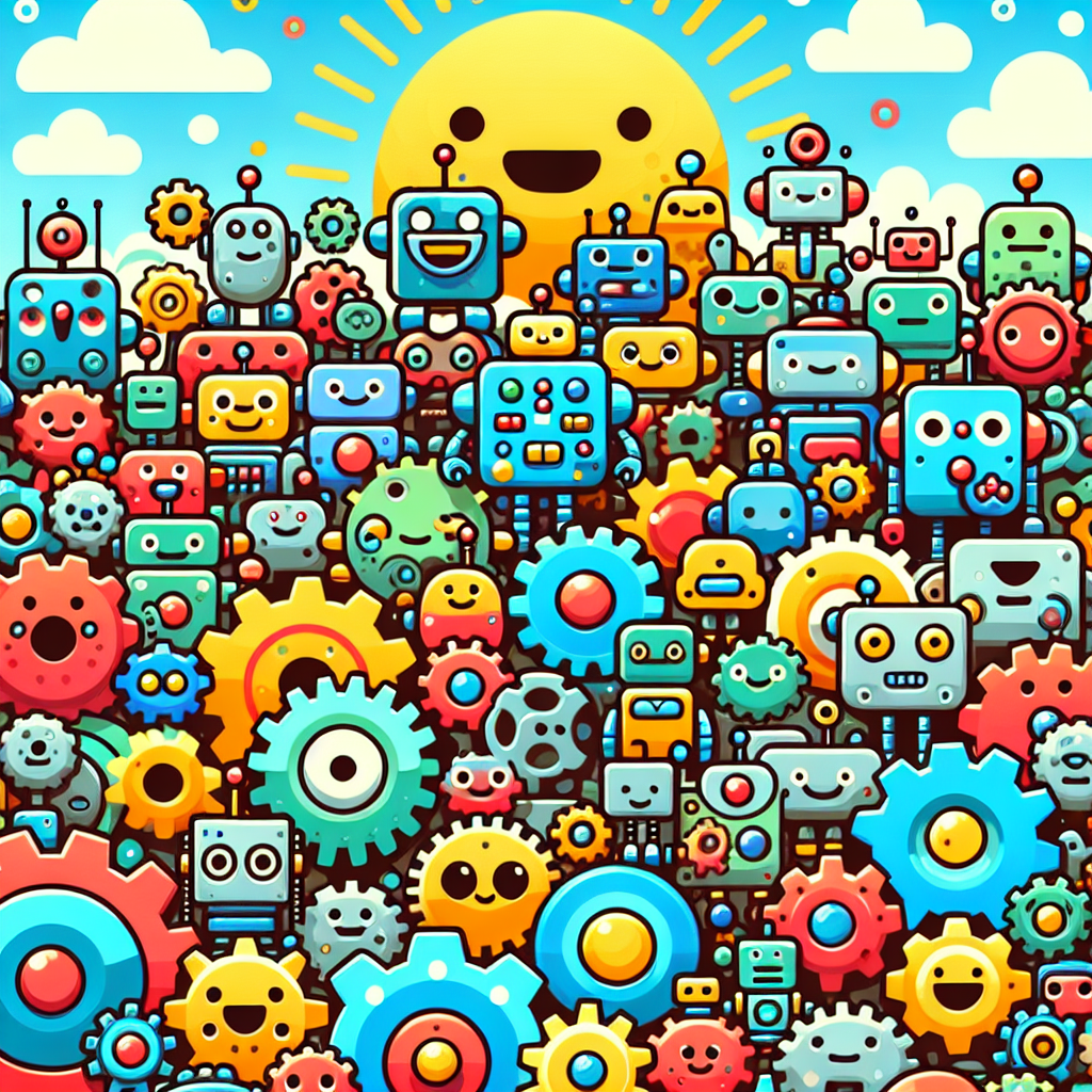 Playful Robot Crew DIY Paint By Numbers