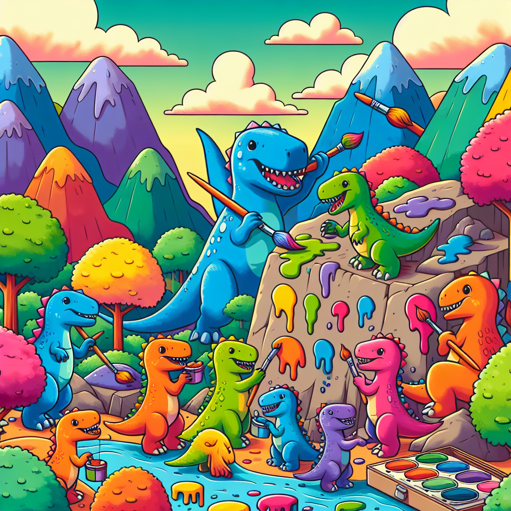 Artistic Dinosaurs Painting By Numbers Kit