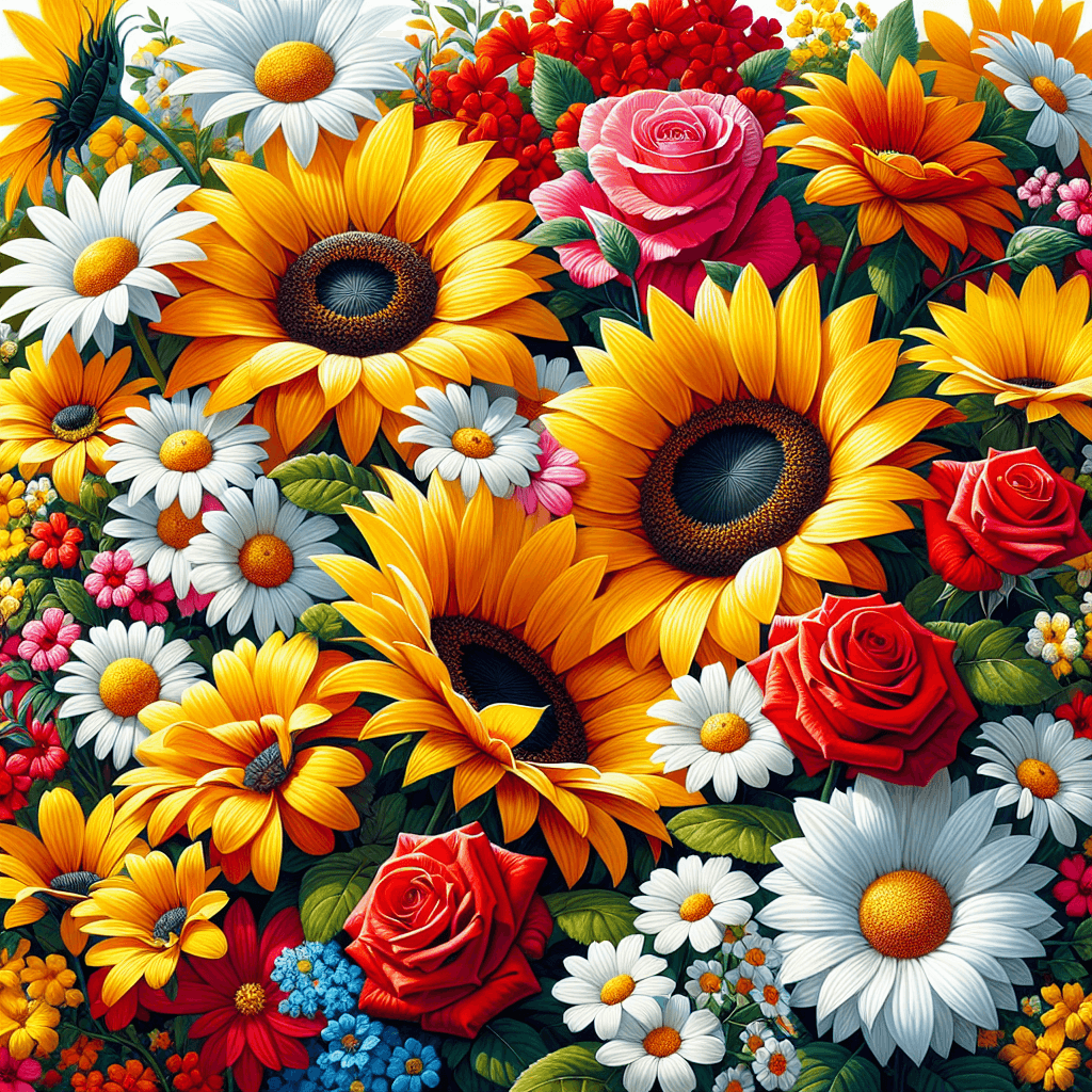 Vibrant Summer Blooms Painting By Numbers Kit