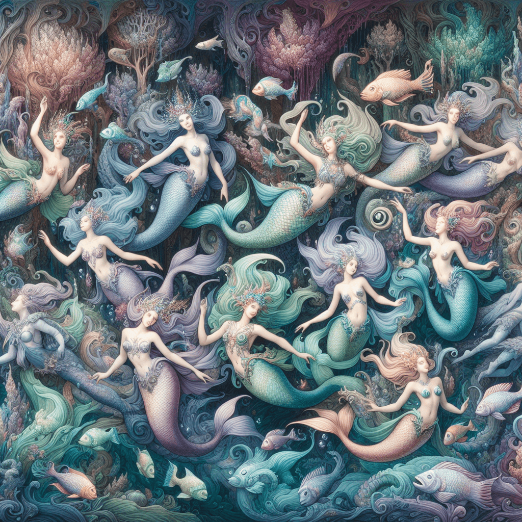 Ethereal Mermaid Realm Numbered Painting Kits