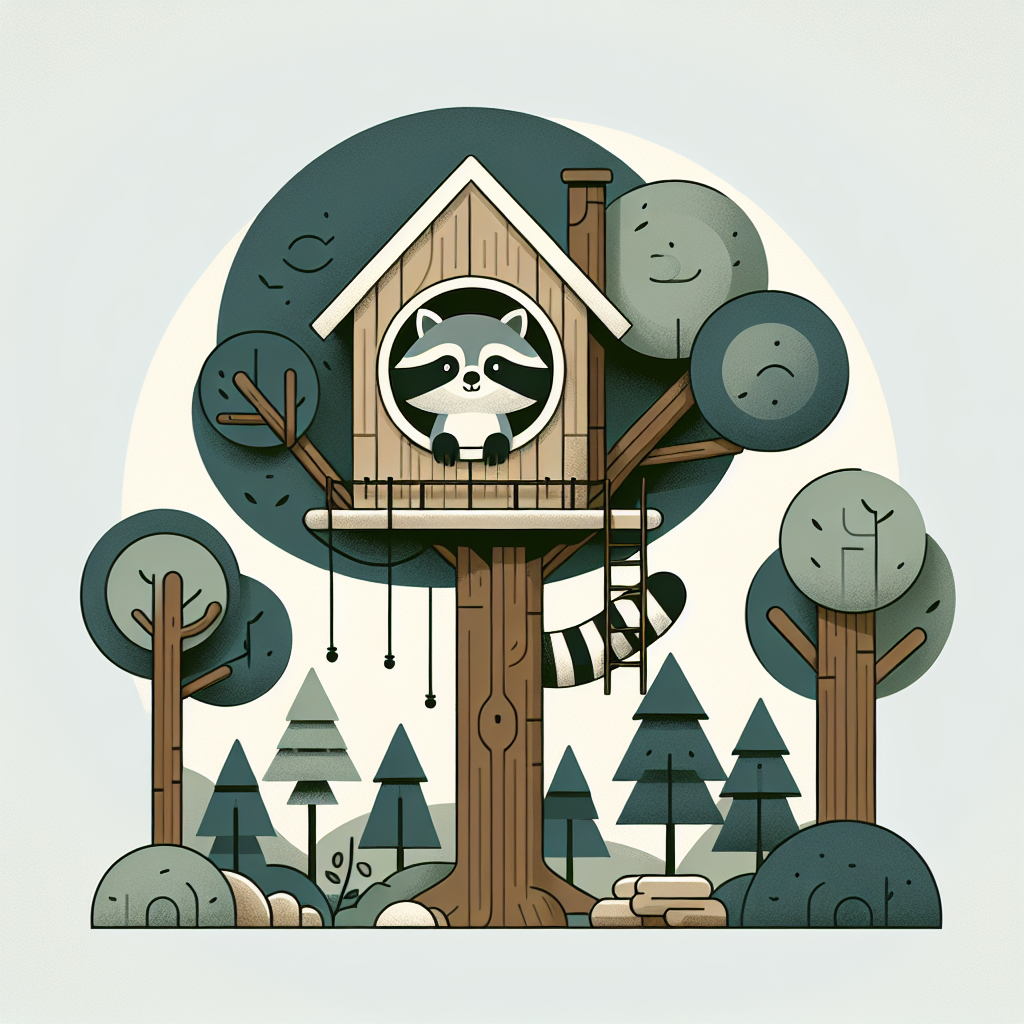 Treehouse Raccoon Paint By Color