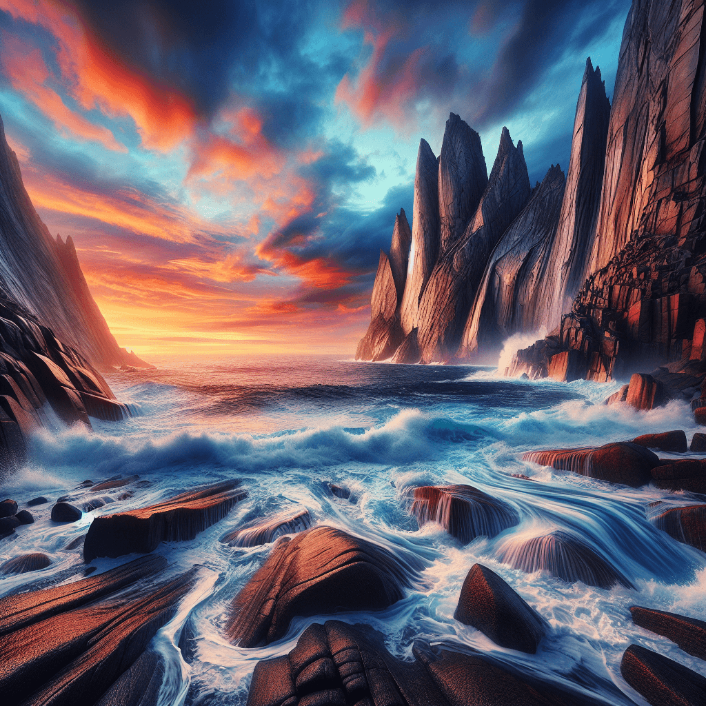 Dramatic Sunset Cliffs Painting By Numbers Kit