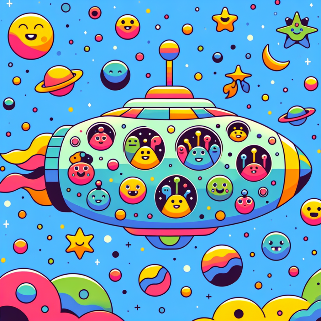 Space Exploration With Cute Aliens Paint By Number
