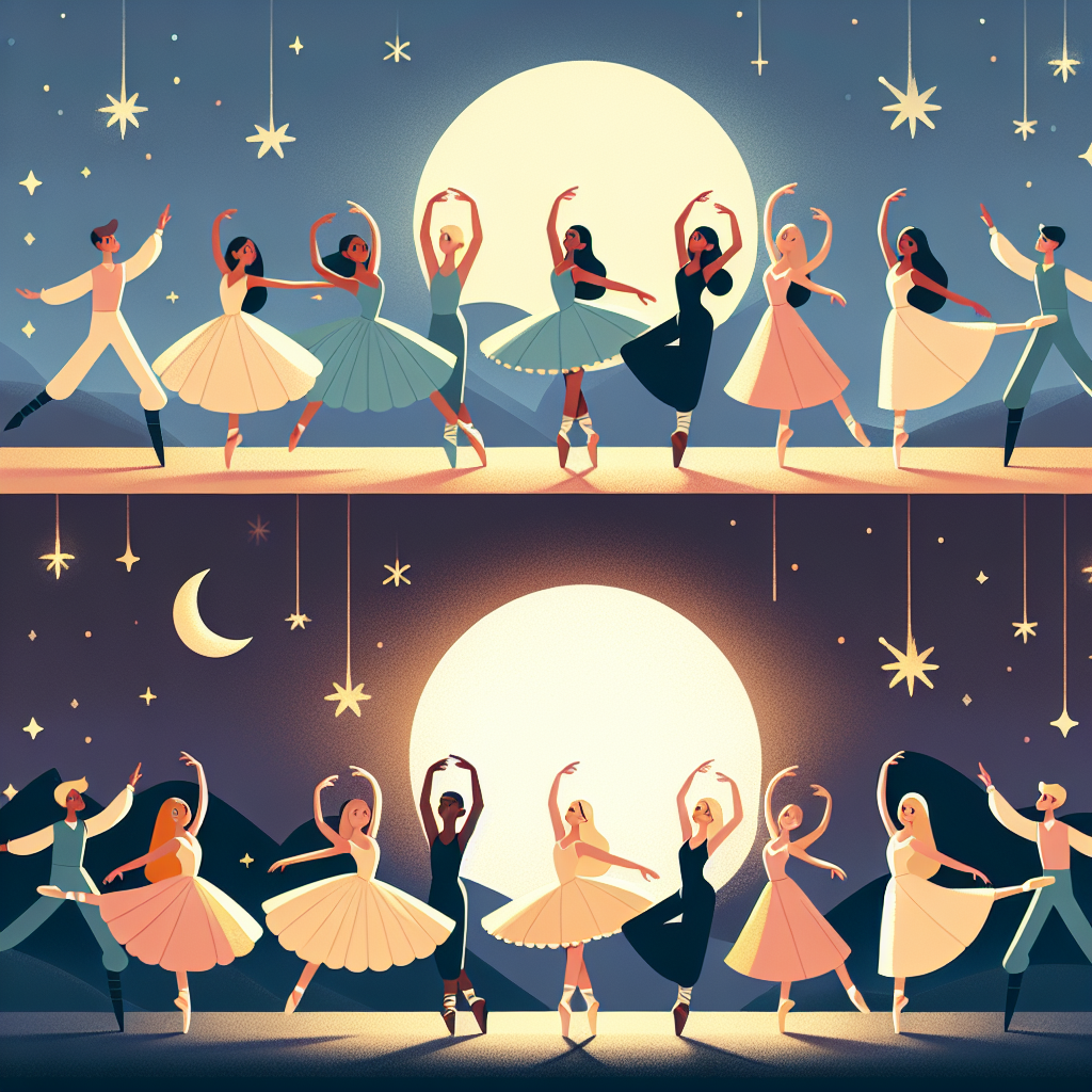 Magical Moonlight Ballet Number Painting