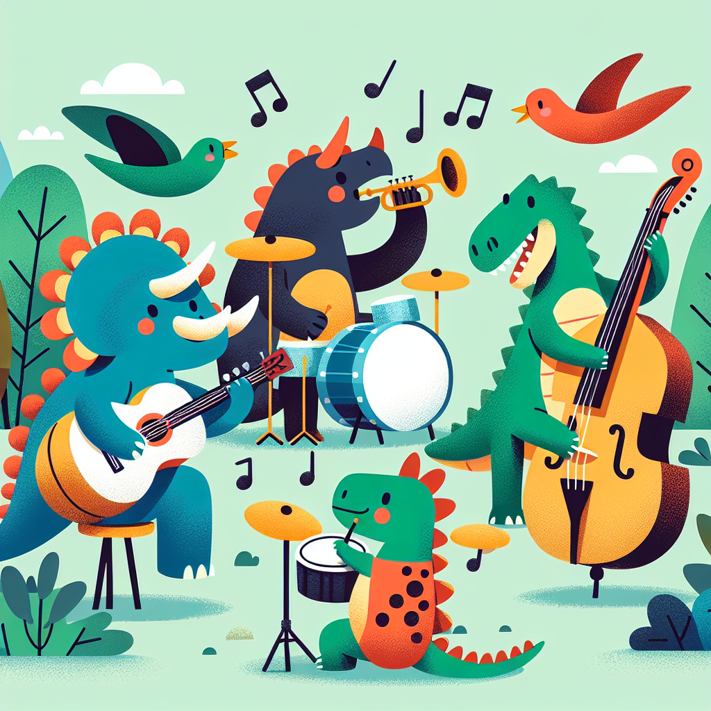 Lively Dino Band Paint By Numbers Art