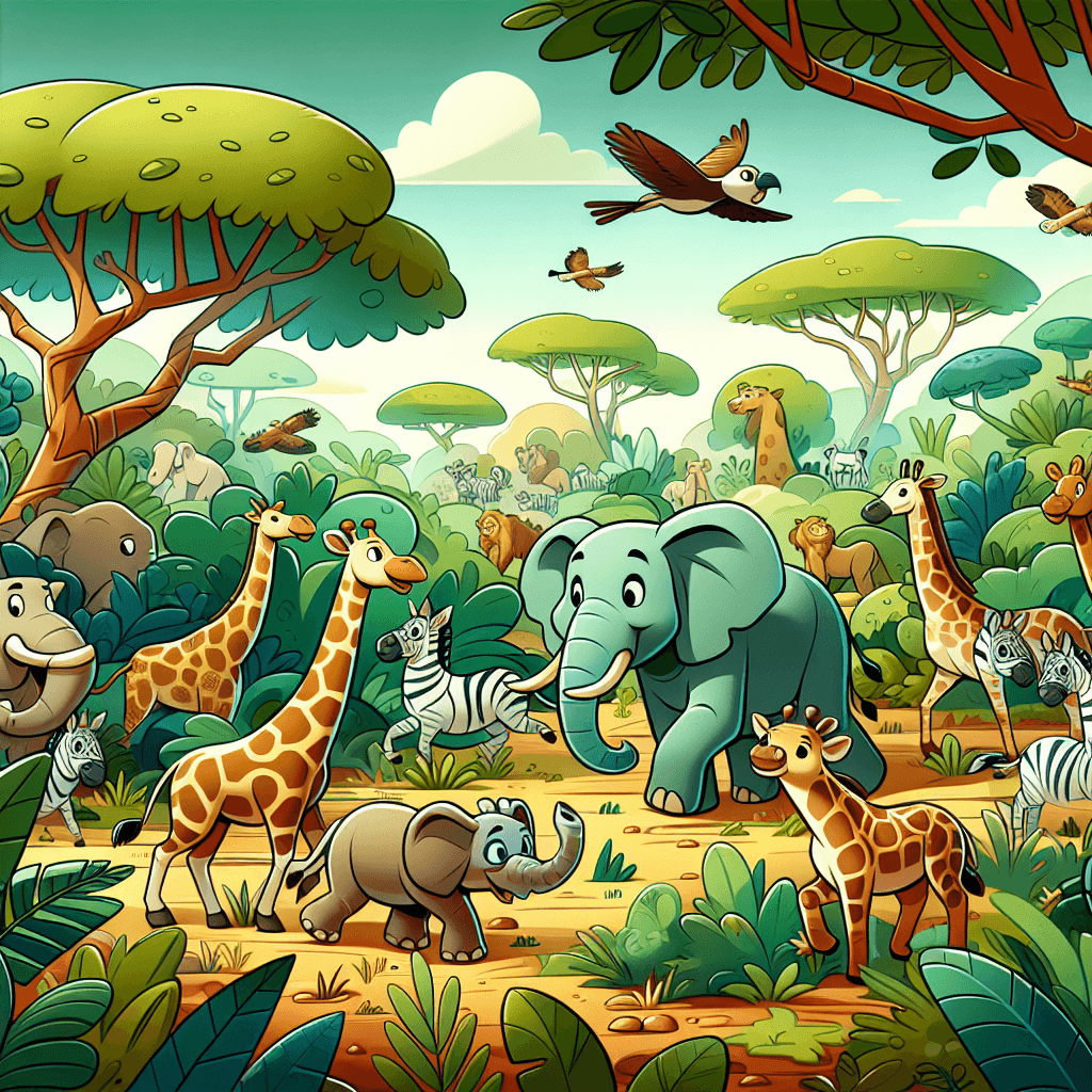Cheerful Animal Safari Painting Number Kit
