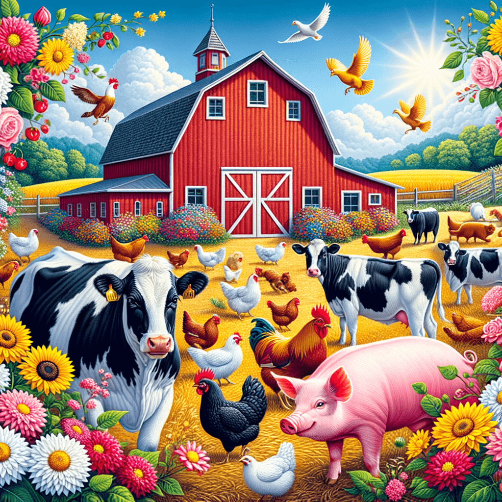 Whimsical Farmyard Numbered Painting Kits