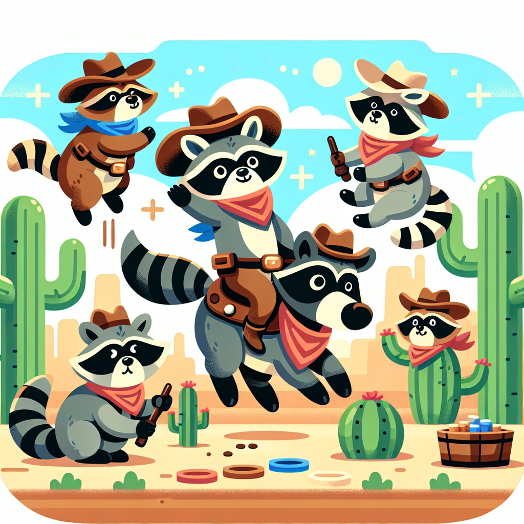Wild West Raccoon Rodeo Painting Number Kit