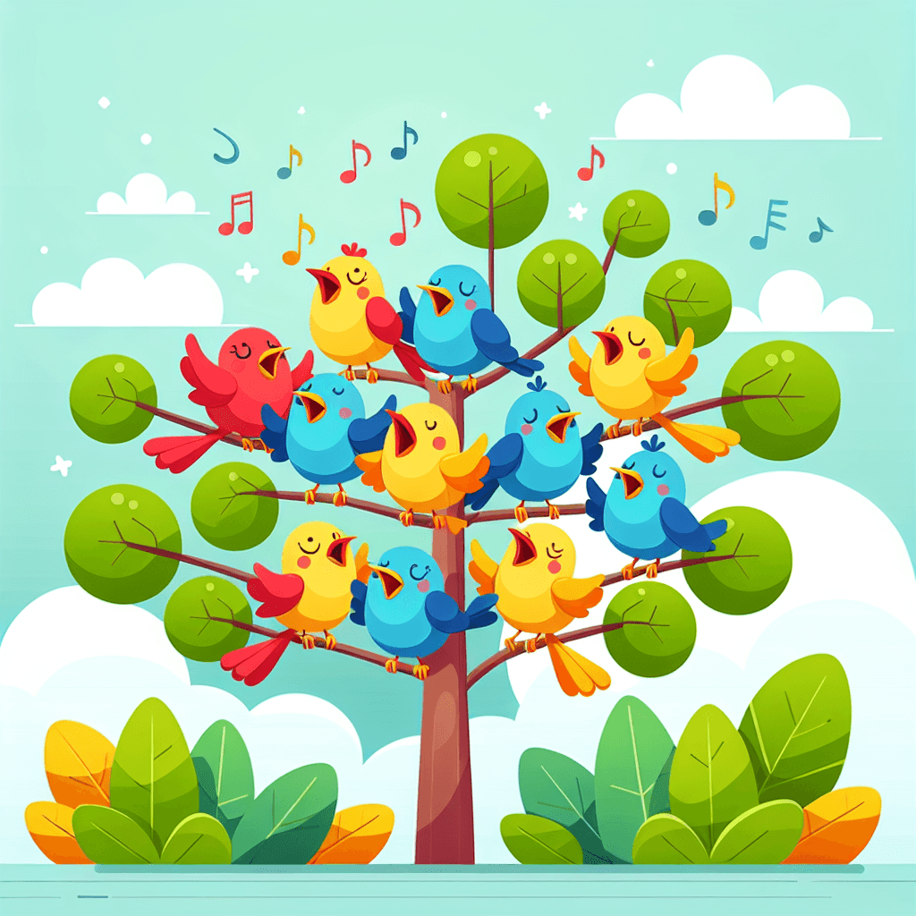 Cheerful Bird Chorus Numbered Painting Kits