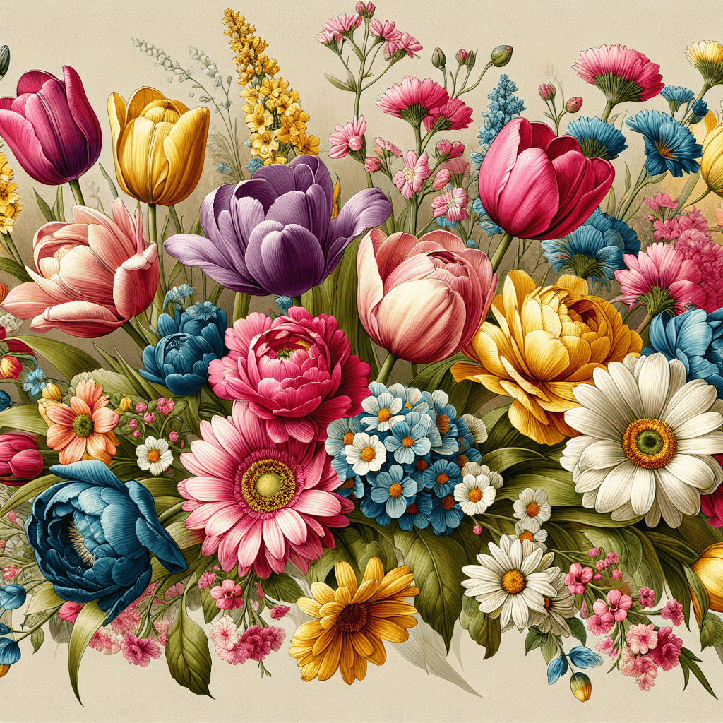 Colorful Flower Bouquet DIY Paint By Numbers