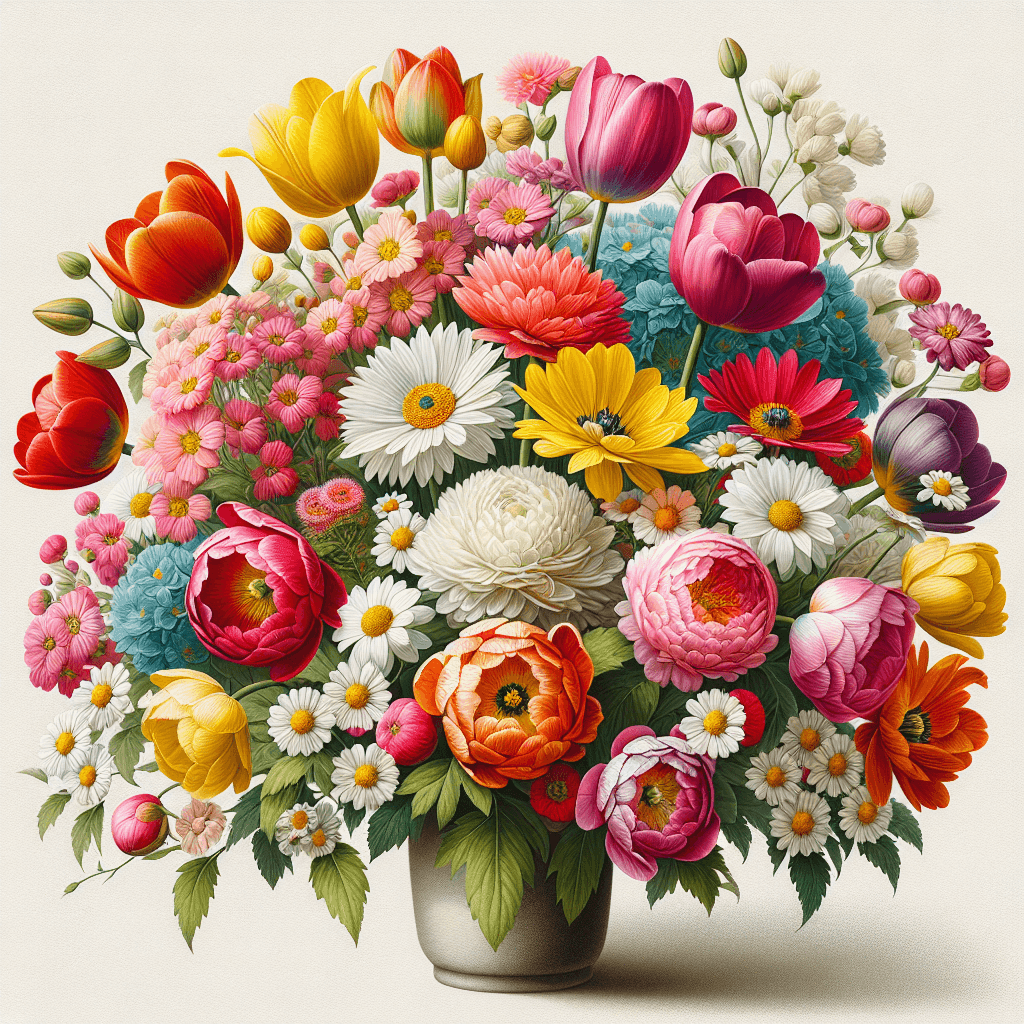 Charming Floral Bouquet DIY Paint By Numbers