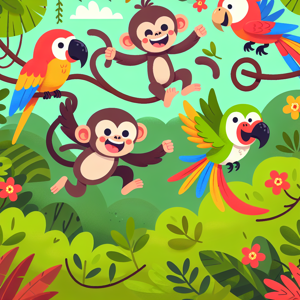 Jungle Jump-Around Painting Number Kit