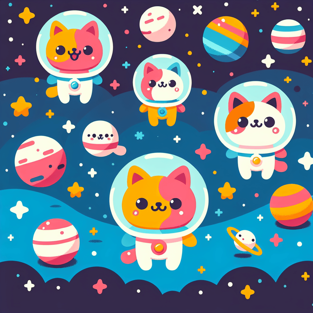 Adorable Space Cats Painting Number Kit