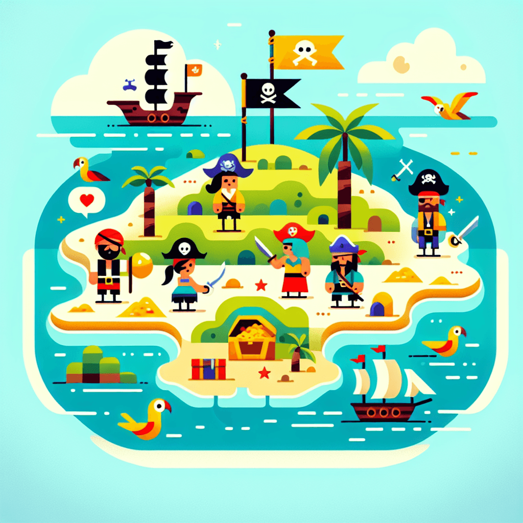 Pirate's Treasure Island Numbered Painting Kits