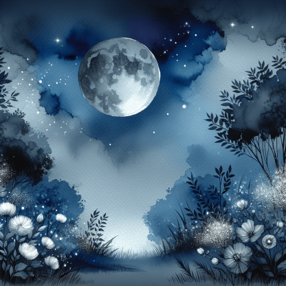 Moonlit Garden Serenade DIY Paint By Numbers