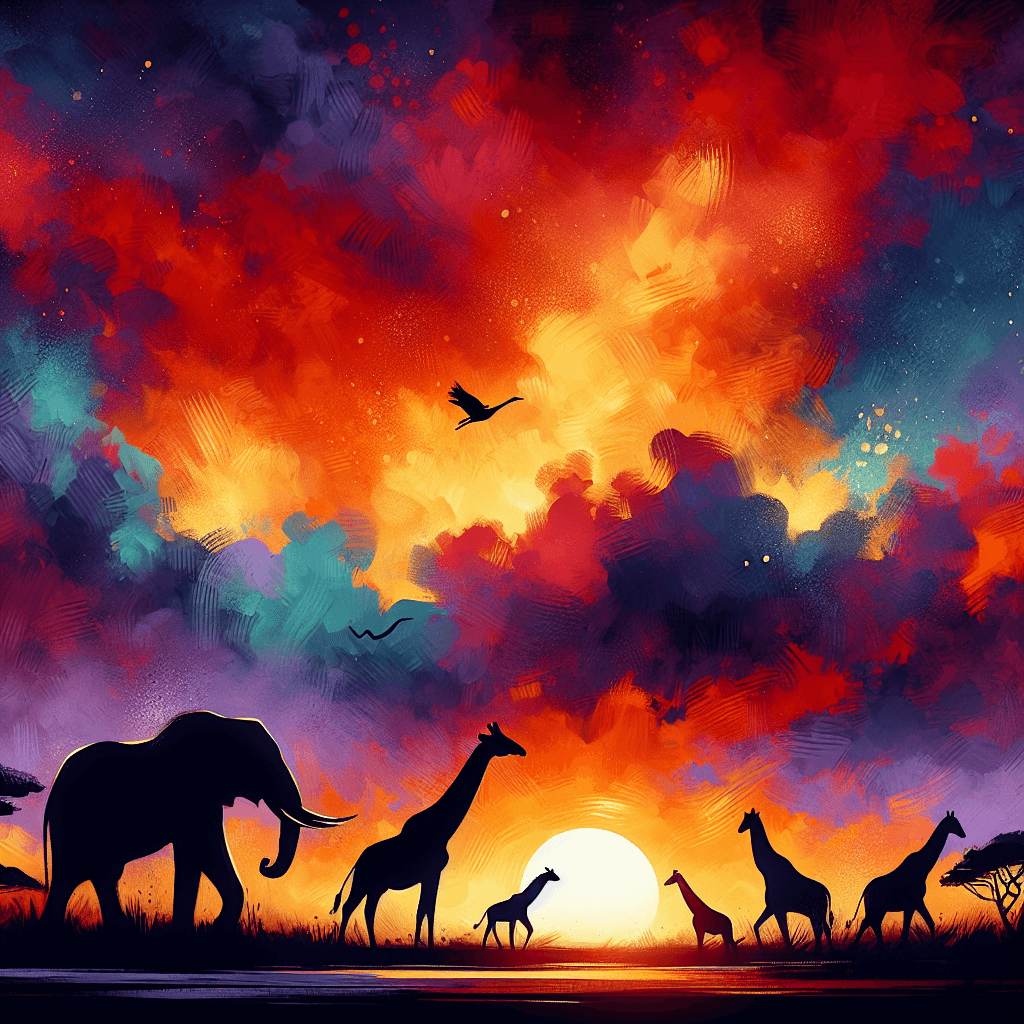 Majestic Savannah Silhouettes Numbered Painting Kits