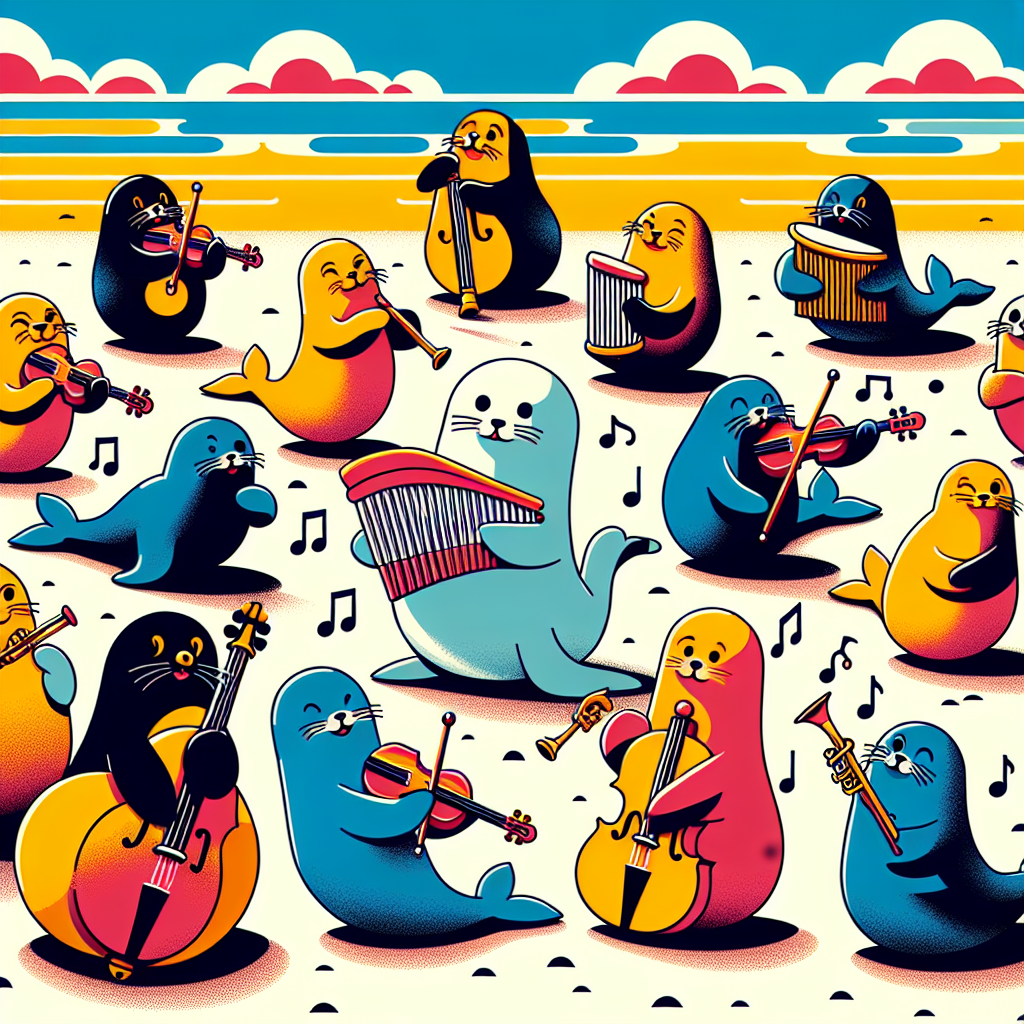 Seaside Symphony Of Seals Paint By Numbers Art