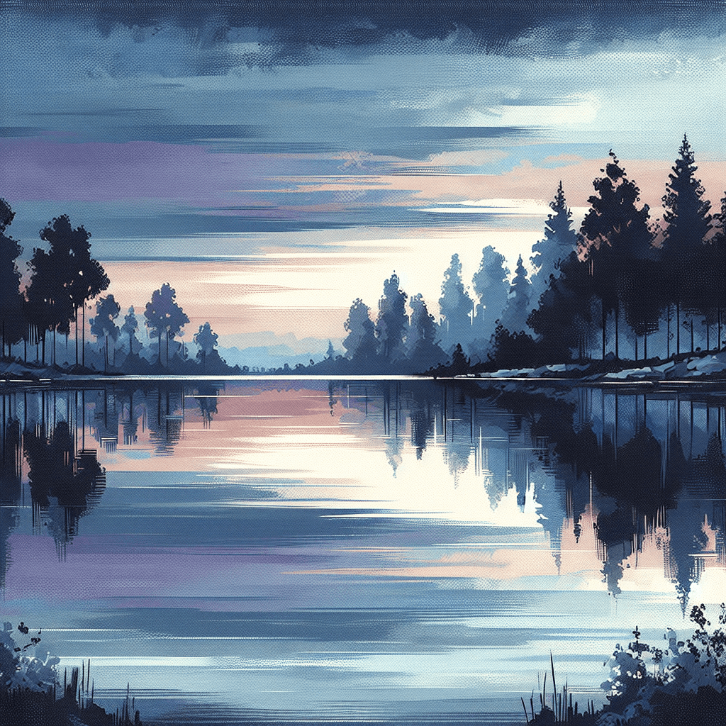 Calm Lakeside Evening Paint By Numbers Art