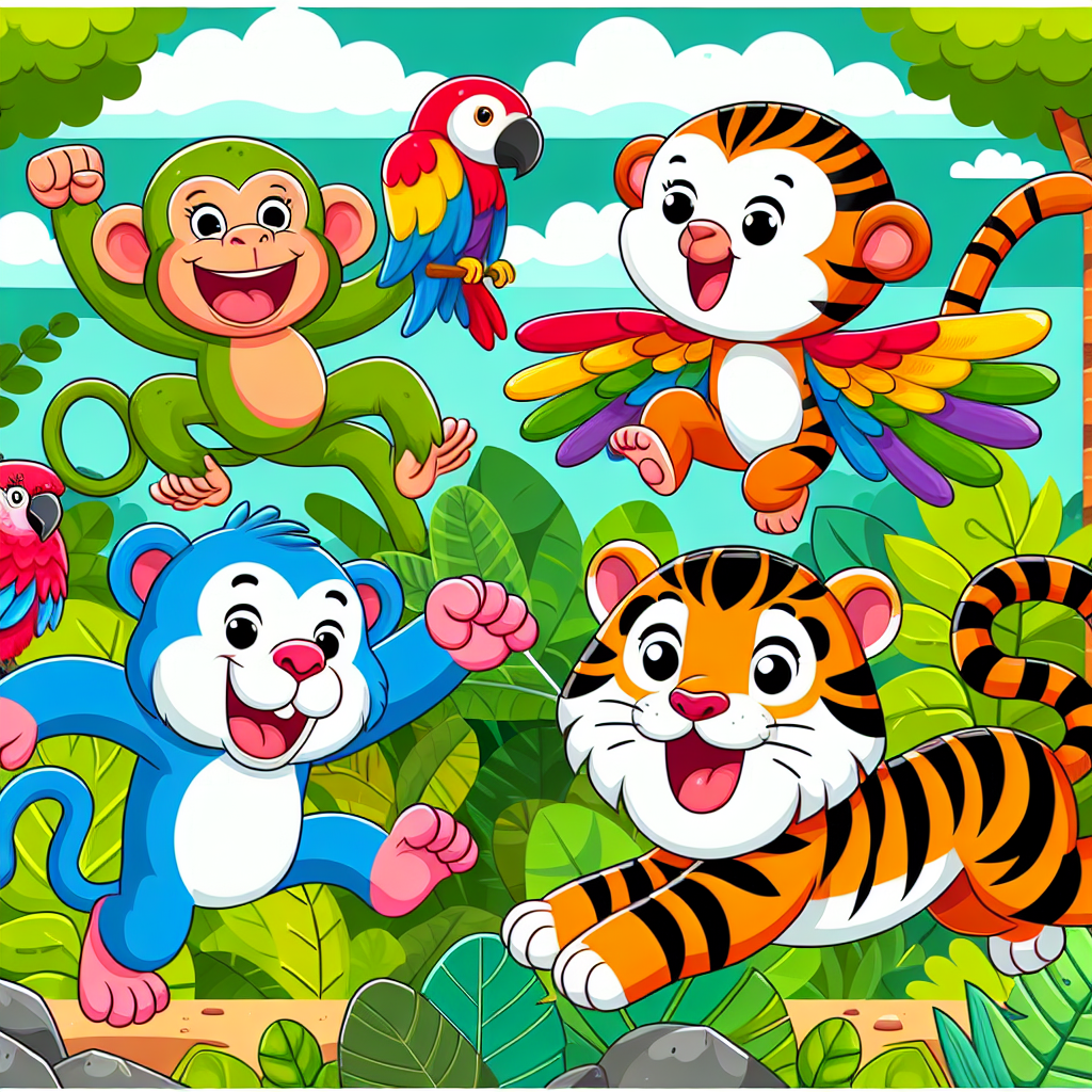 Bouncing Jungle Animals Numbered Painting Kits