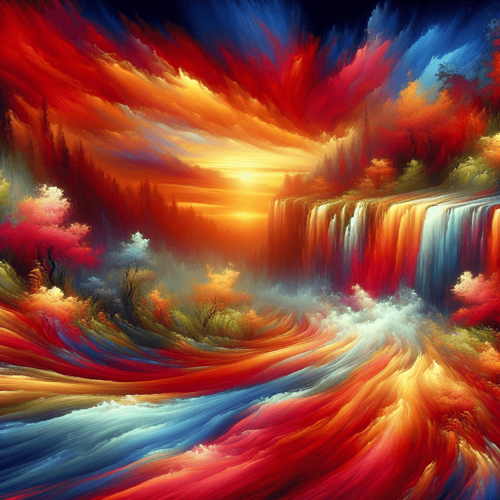 Crimson Cascade Paint By Numbers