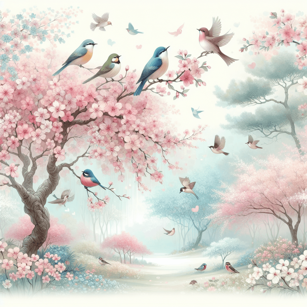 Spring Blossoms In Pastel Paint By Color