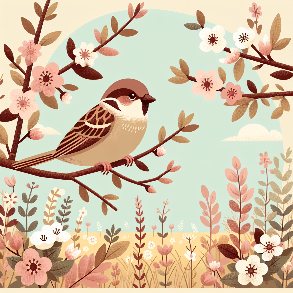 Springtime Sparrow Symphony Painting Number Kit