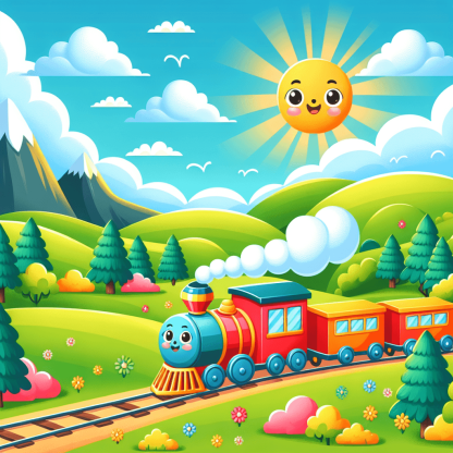 Charming Little Train Paint By Numbers Art