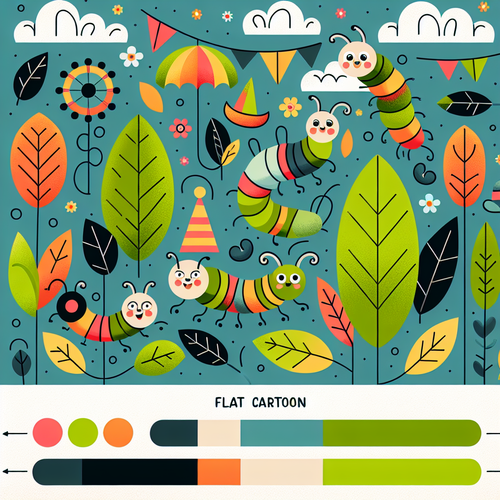 Colorful Caterpillar Carnival Paint By Number