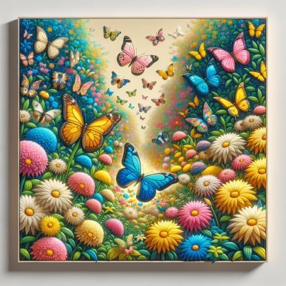 Vivid Butterfly Garden Painting By Numbers Kit