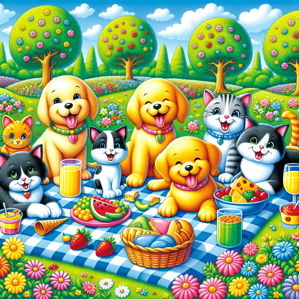 Playful Pets' Picnic Paint By Color