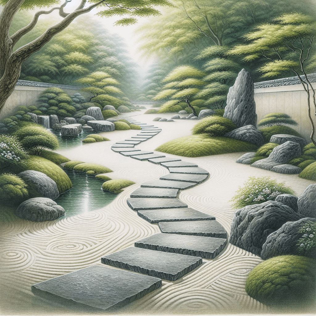 Tranquil Japanese Zen Garden Number Painting