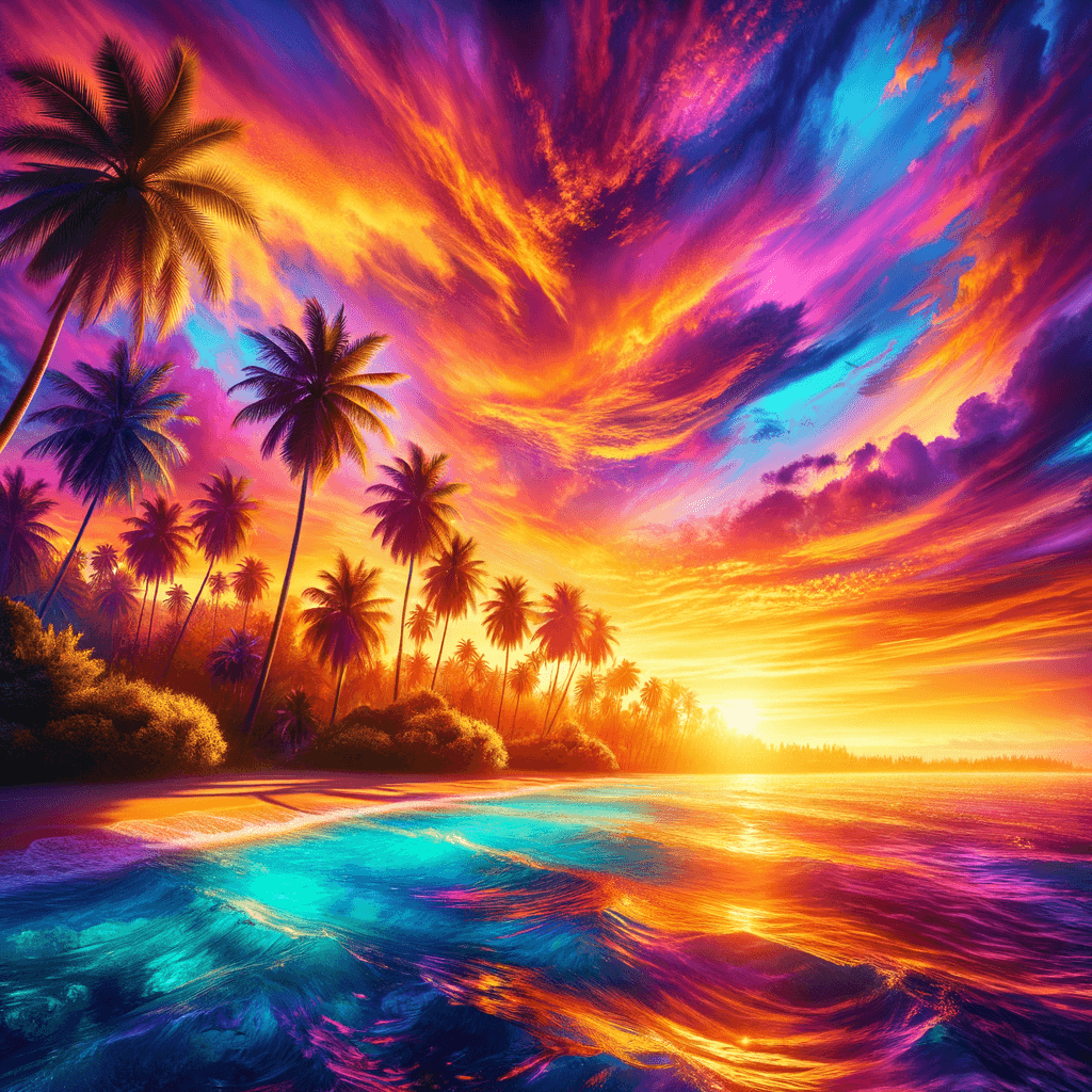 Dreamy Tropical Paradise Painting Number Kit