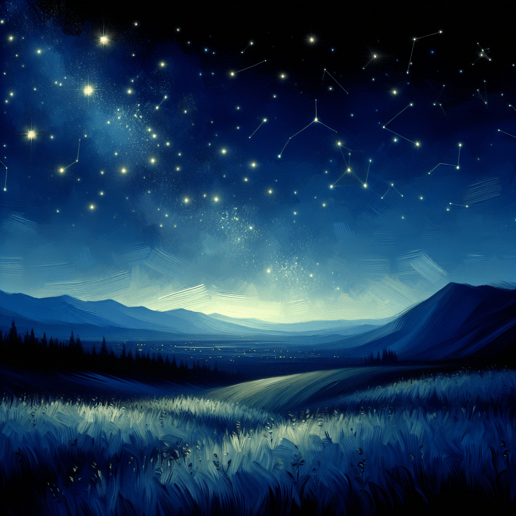 Dreamy Stargazing Hillside Paint By Numbers Art