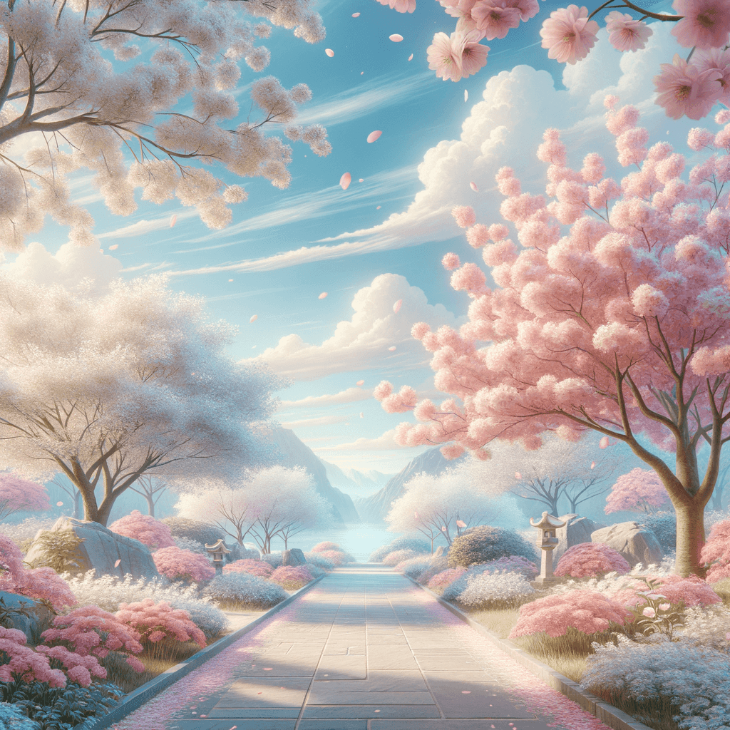 Serene Cherry Blossom Path Paint By Color