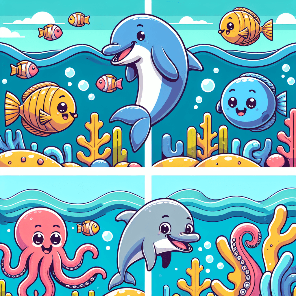 Cheerful Sea Creatures Paint By Color