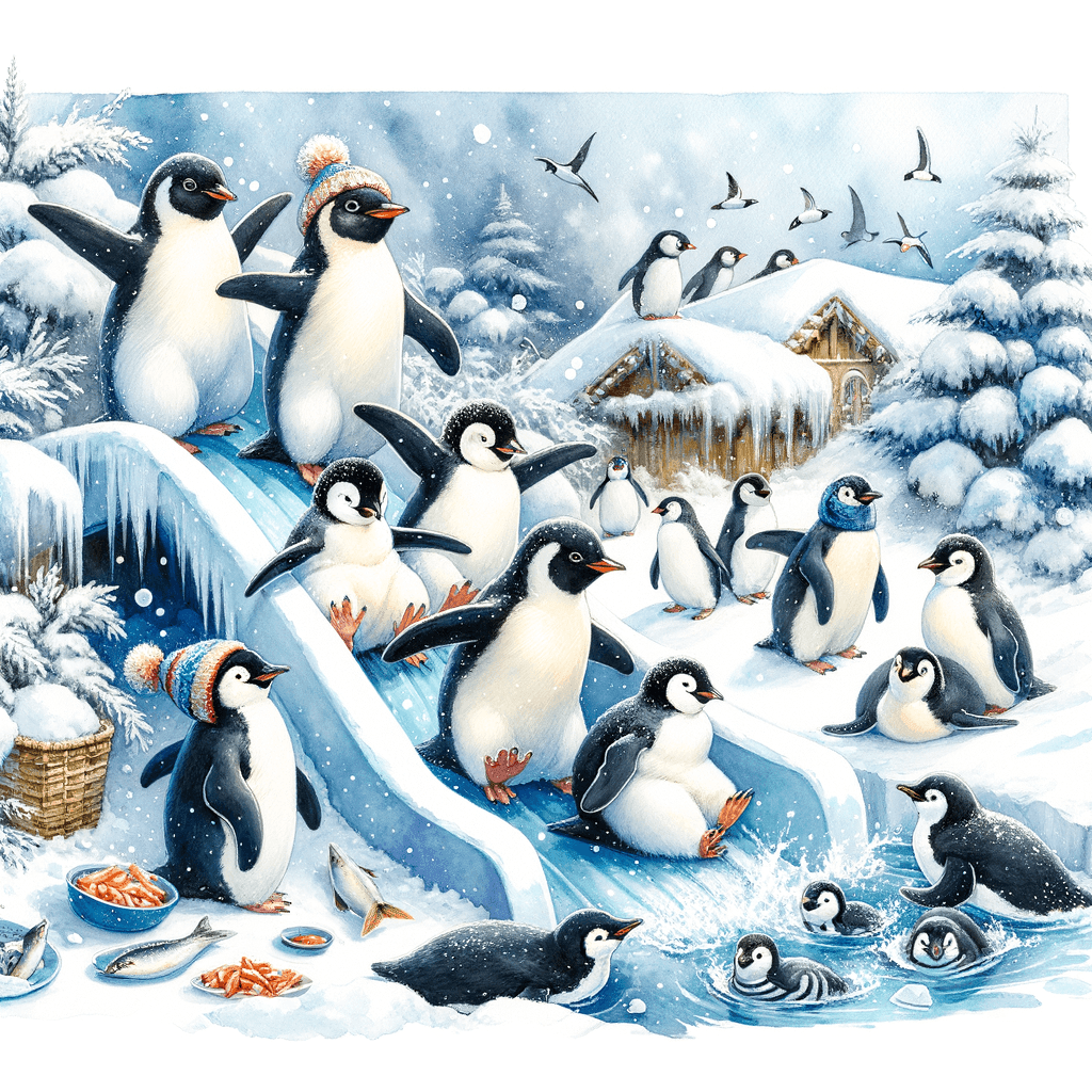Penguin Playtime Paradise - DIY Painting By Numbers Kit