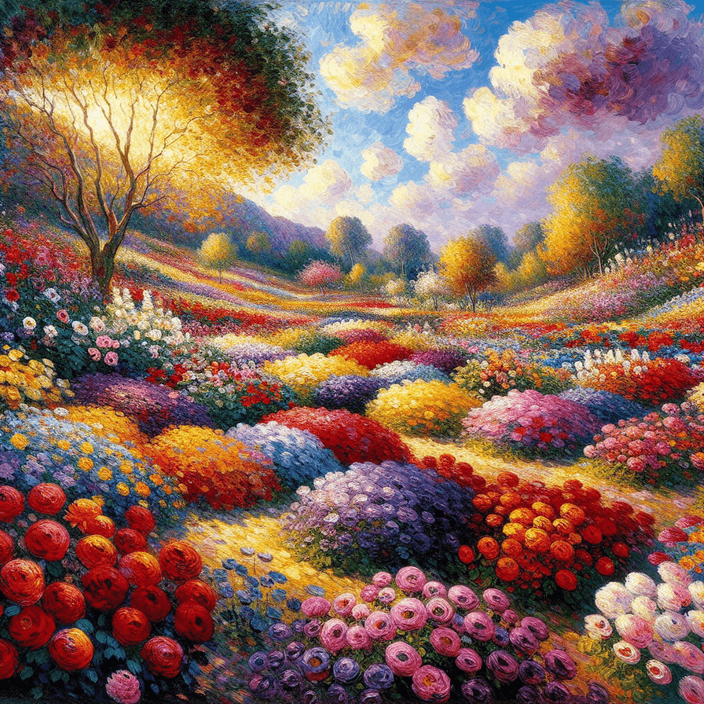 Impressionist Garden Scene Numbered Painting Kits