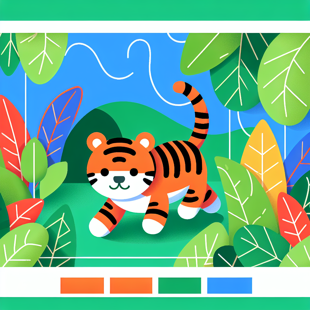 Tiger's Tropical Tangle Paint By Numbers Art